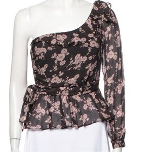 For love & Lemons one shoulder blouse XS (thj3)